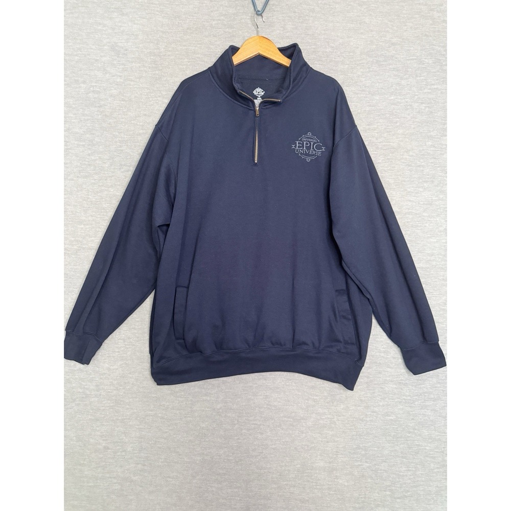 Universal Epic Universe quarter-zip sweatshirt Size 3XL Navy Studios Shirt Half